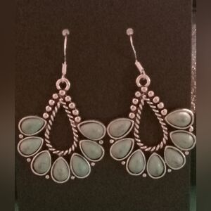 Elegant Silver and Turquoise Earrings